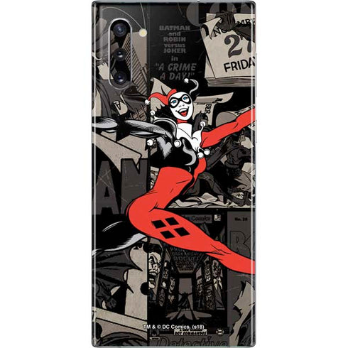 DC Comics Harley Quinn Vintage Action pose pattern Galaxy Note 10 Skin